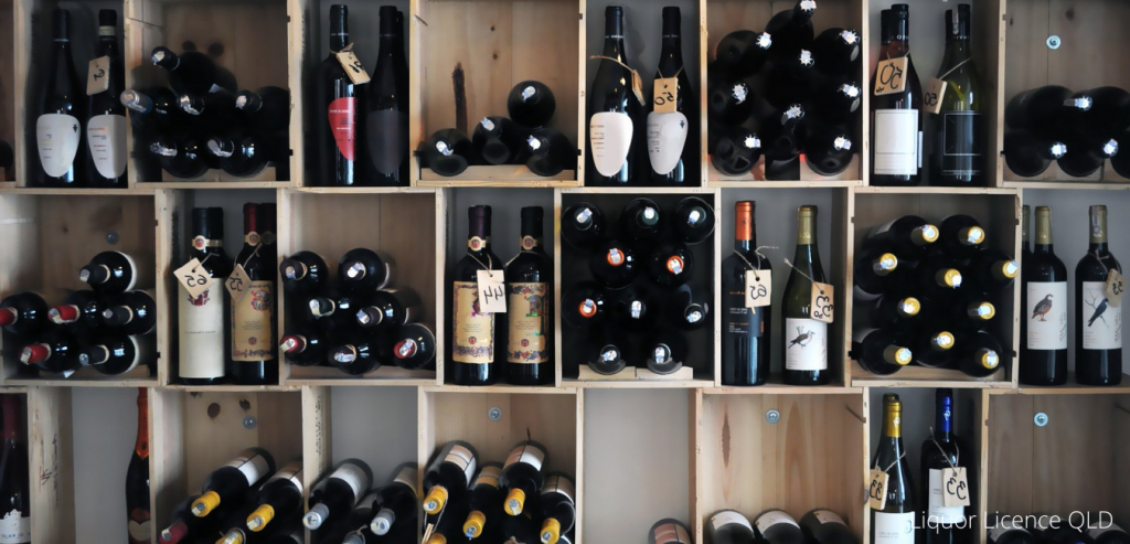 Rows of wine bottles on shelving